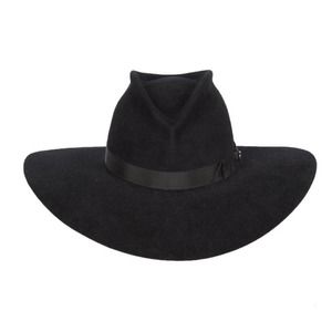 Gladys Tamez Millinery NWT Black Felt Velour Hat M